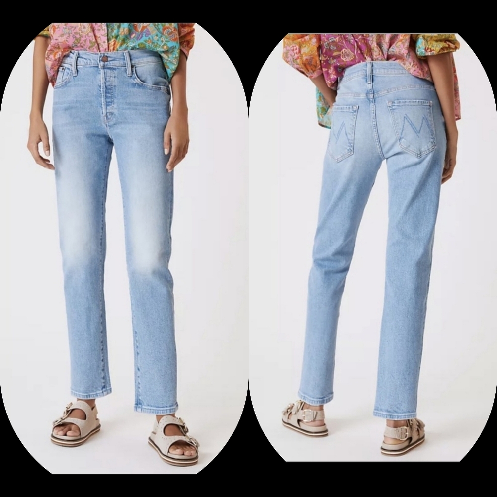 Mother The Scrapper Ankle Button Fly High Rise Stretch Straight Leg Jeans Sz 26 - Picture 2 of 16